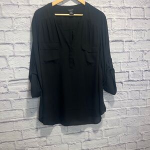 Torrid 3x Black V-Neck Blouse